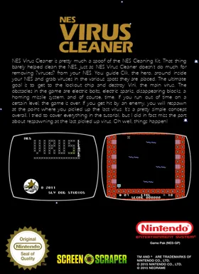 NES Virus Cleaner (World) (Airwalk Studios) (Aftermarket) (Homebrew) box cover back